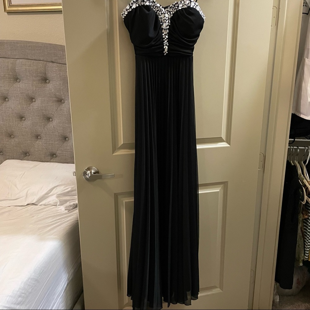 Nordstrom Speechless Strapless Rhinestone Black Floor Length Formal Dress